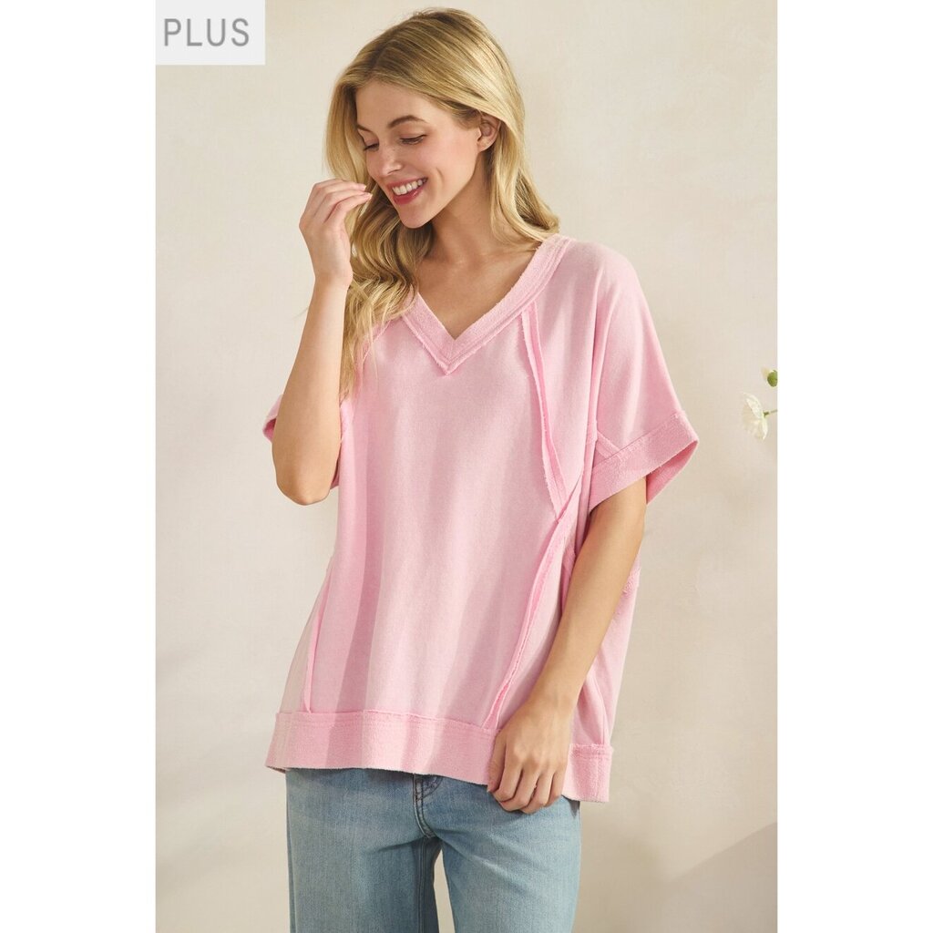 Sage + Fig, Top,Mineral Wash Vtg Seam Tee