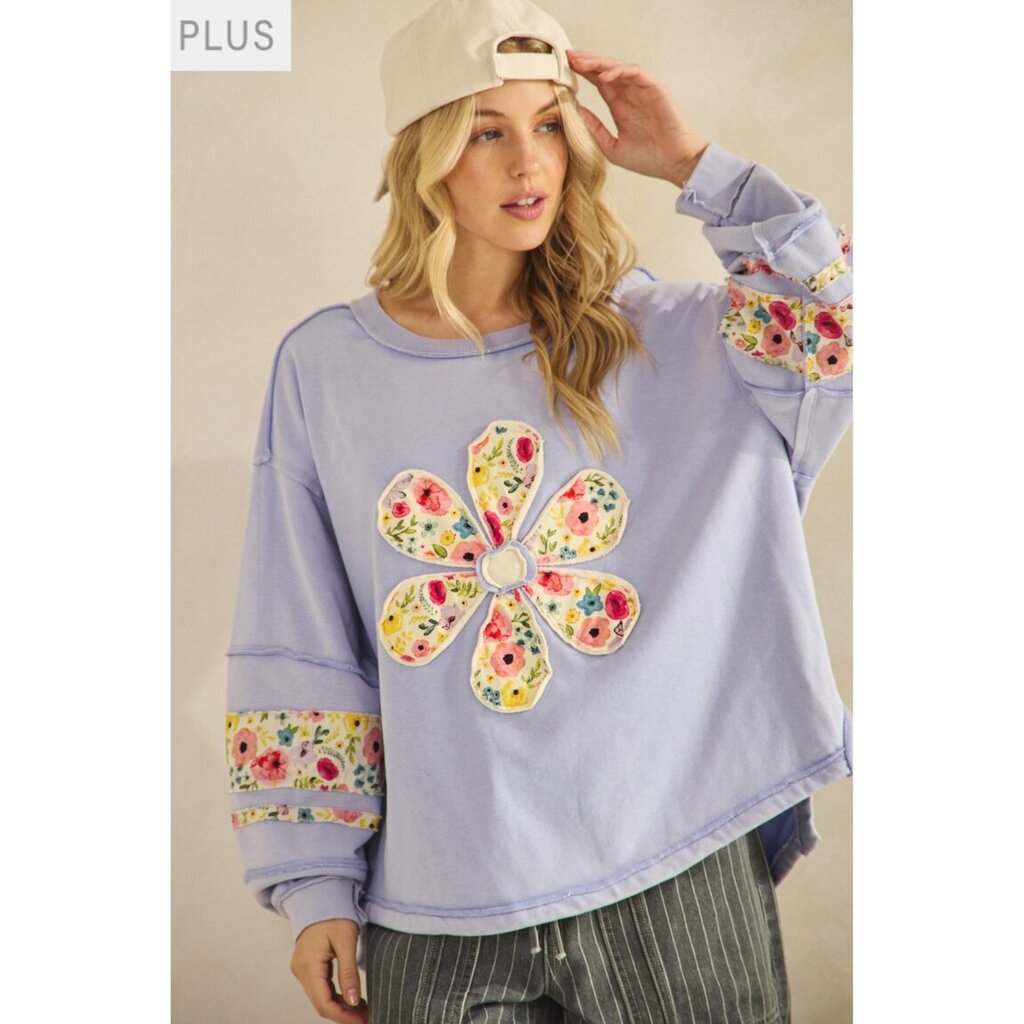 Sage + Fig, Top,Daisy Patch Sweatshirt