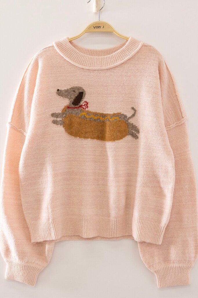 Very J, Sweater,Hot Dog Graphic