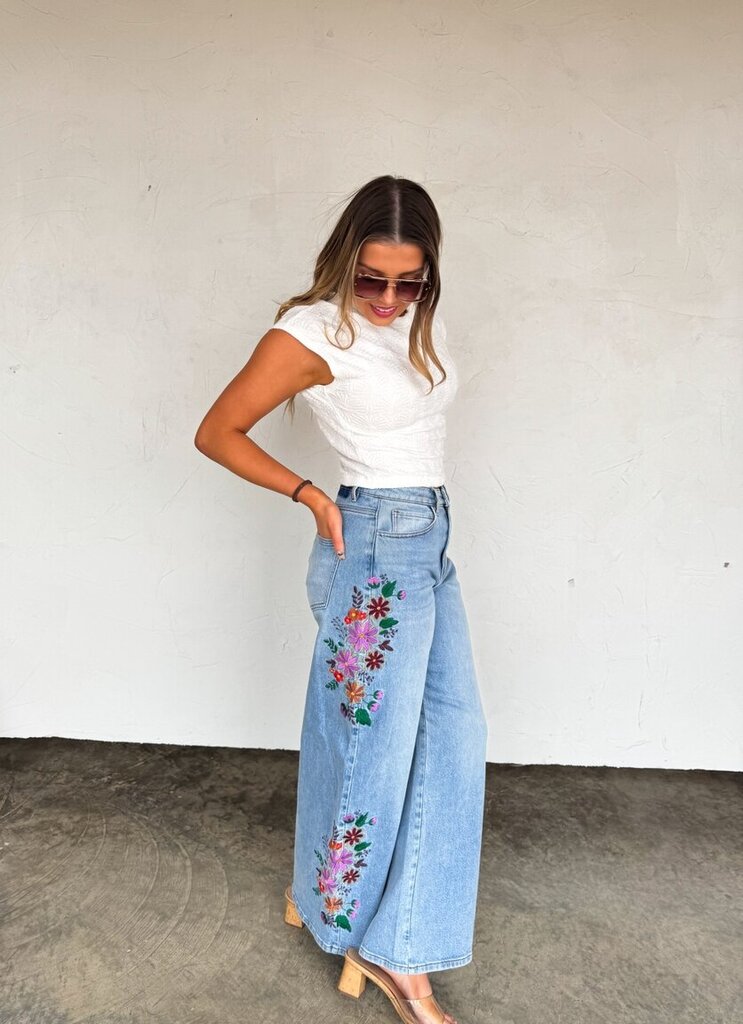 Blakeley, Jeans,Evie Floral Embroidered