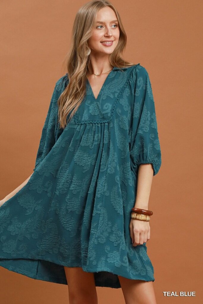 UMGEE, Dress,Paisley Design V Neck