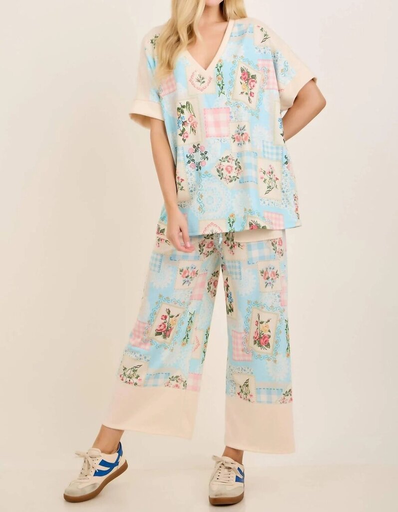 JHer, Pants,Rosy Nostalgia Terry Wide Leg
