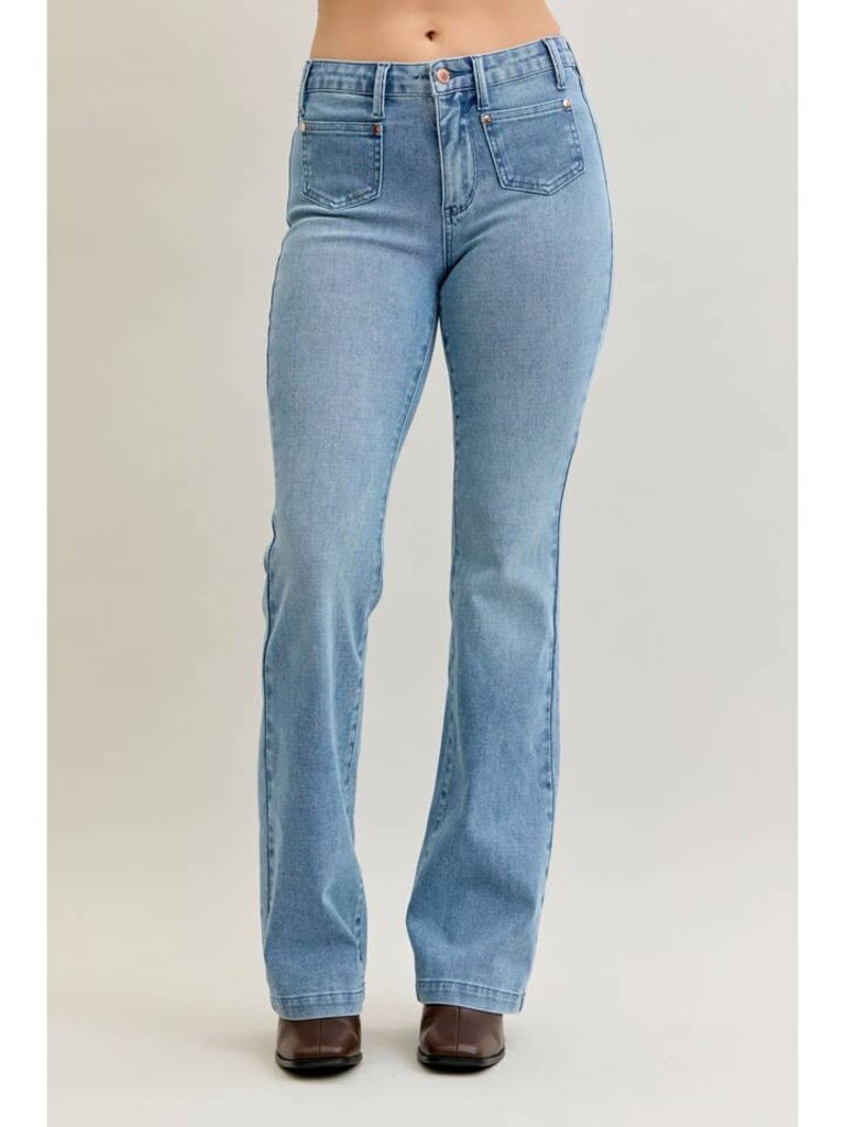 Judy Blue, Jeans,MR Bootcut & Front Patch Pocke