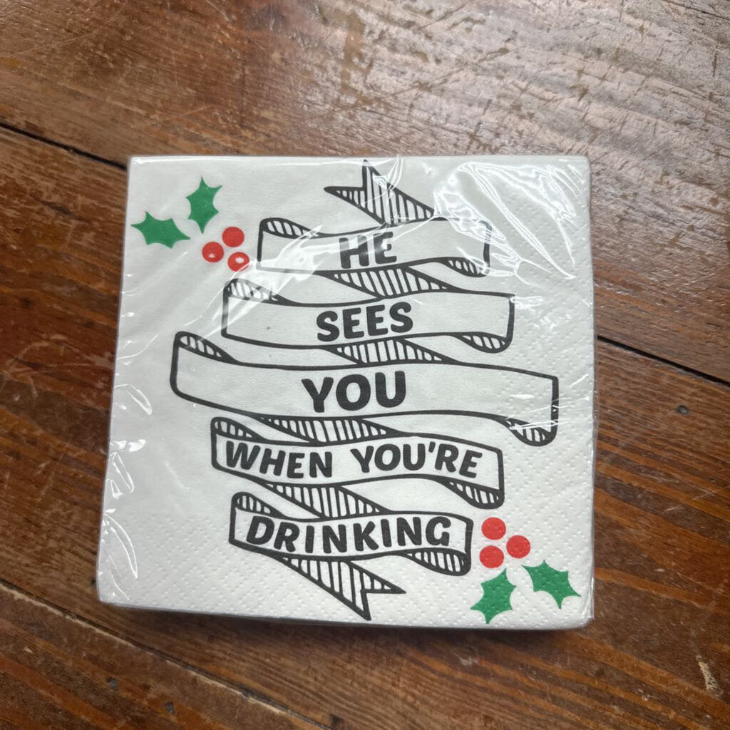 UNCATEGORIZED,He Sees You When You're Drinking Cocktail Napkins