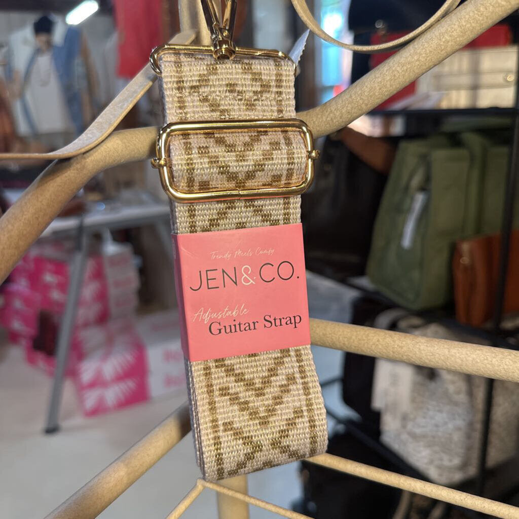 JEN & CO, Bags,Tan Print Guitar Strap