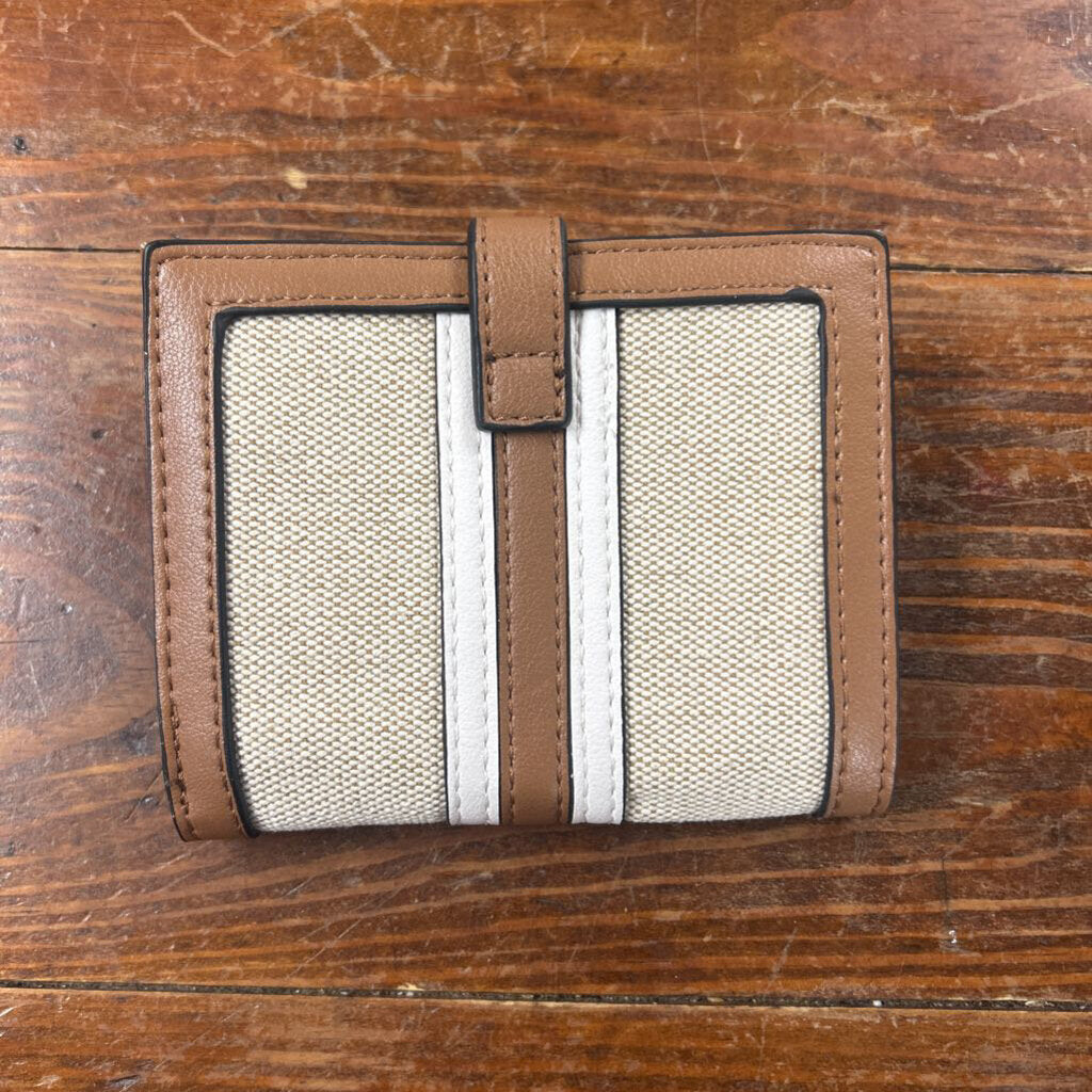 JEN & CO, Bags,Cavas Striped ,Brown White