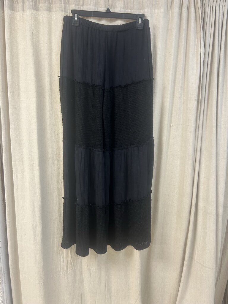 Pants,Raw Edge Gauze Wide Leg