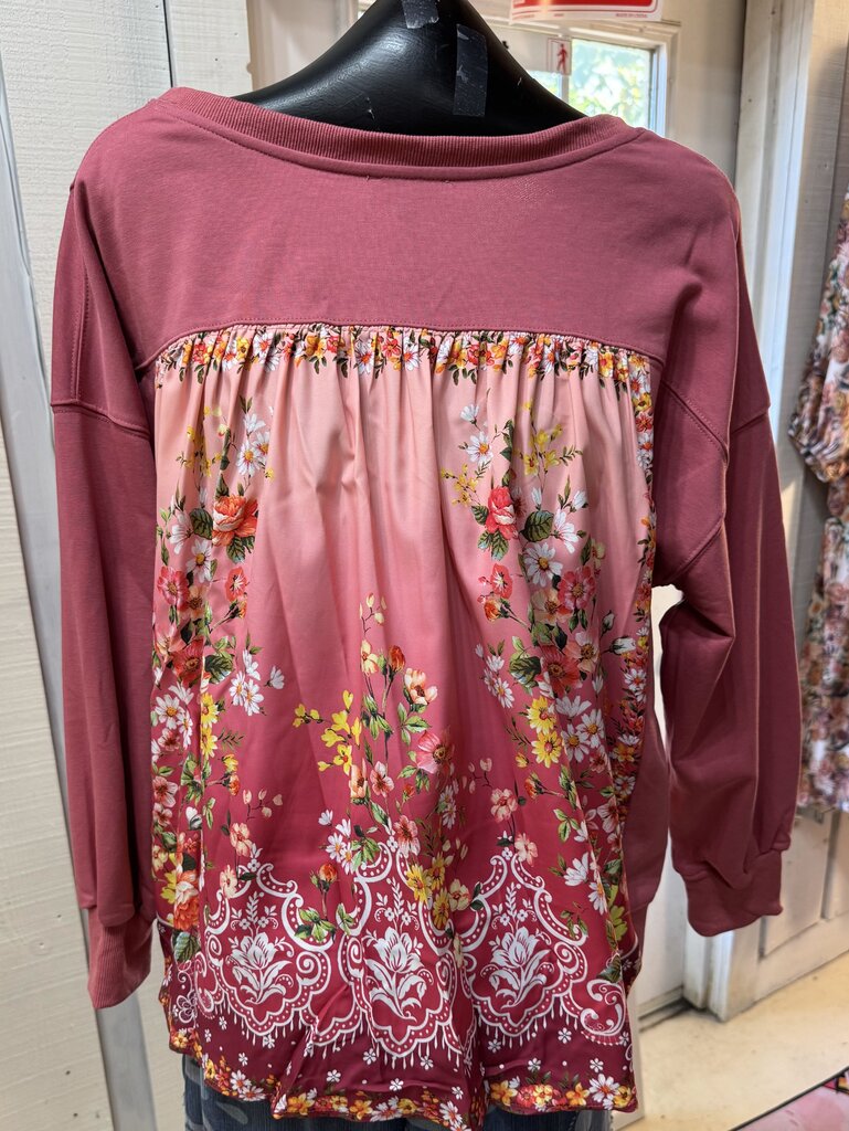 UMGEE, Top,Terry Knit w/Print Back