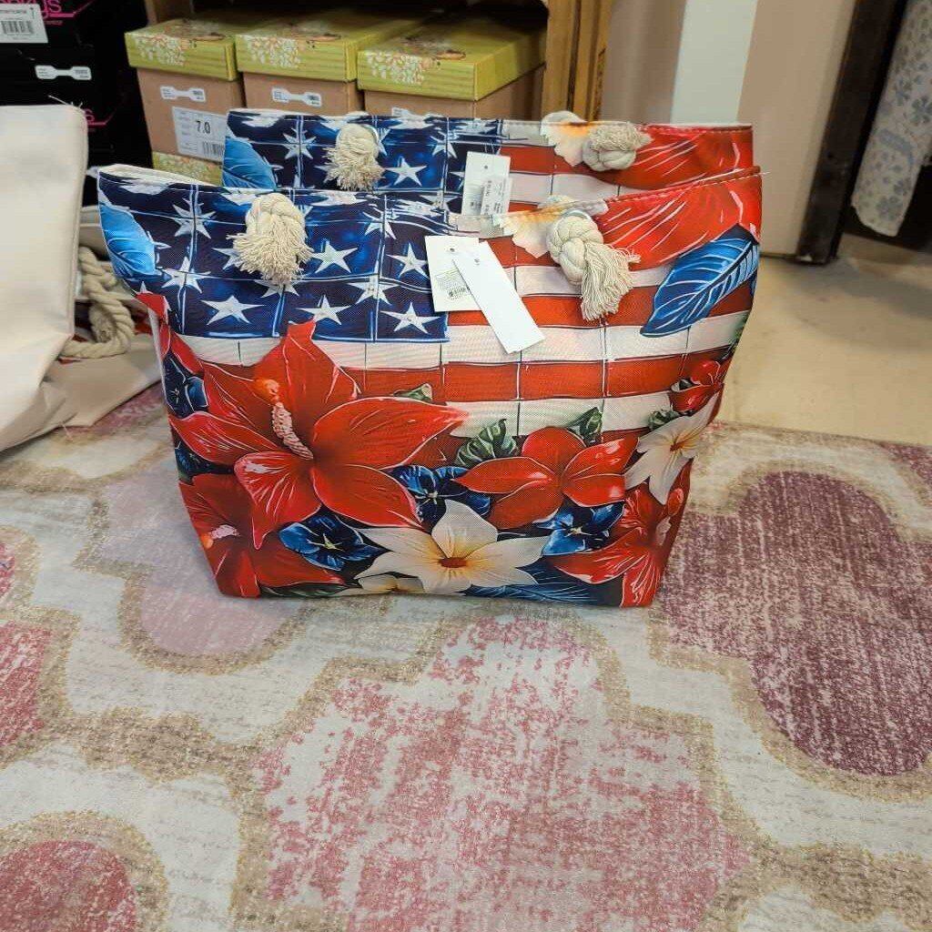 Faire, Bags,Flag Floral Tote Bag