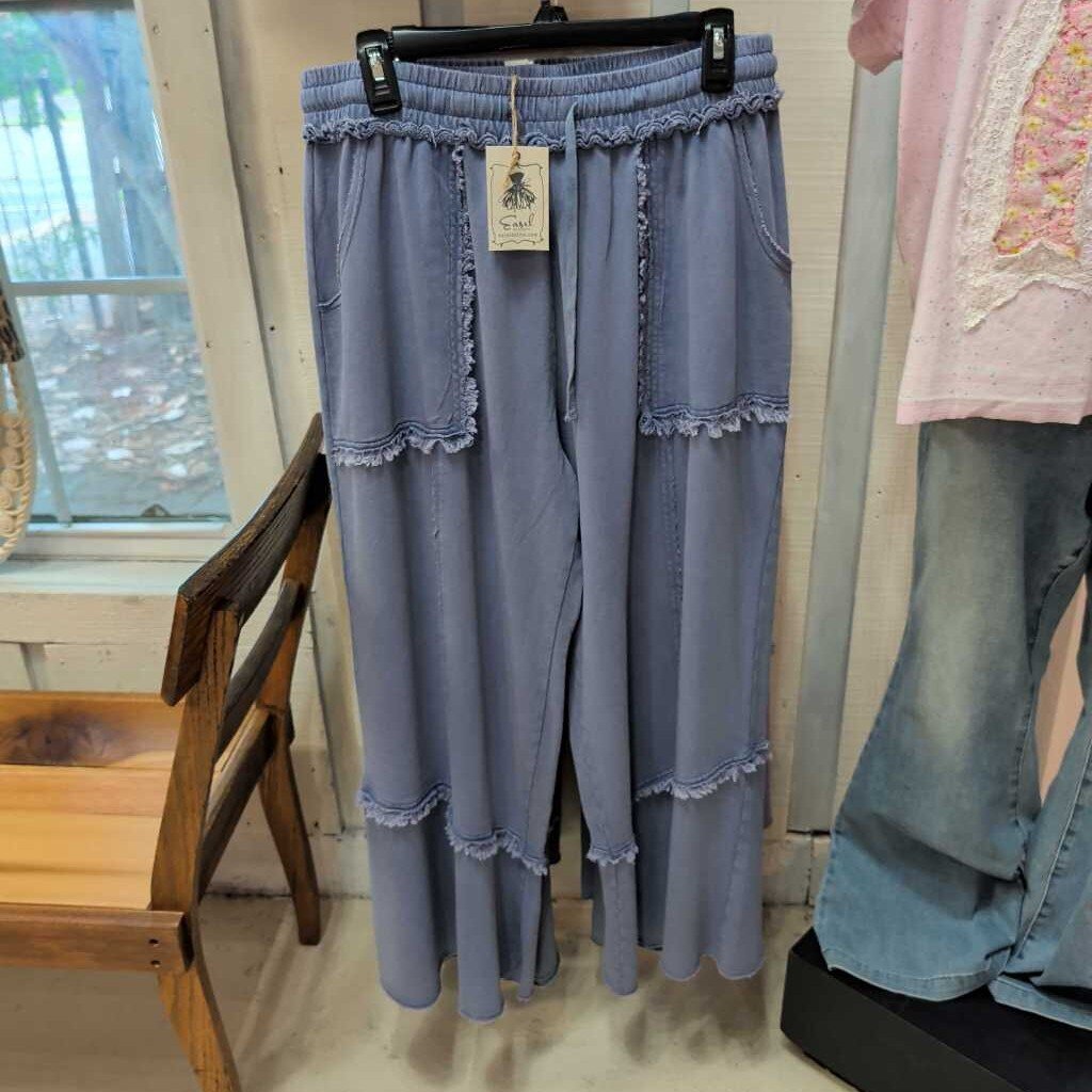 easel, Pants,Wide Leg Mineral Wash