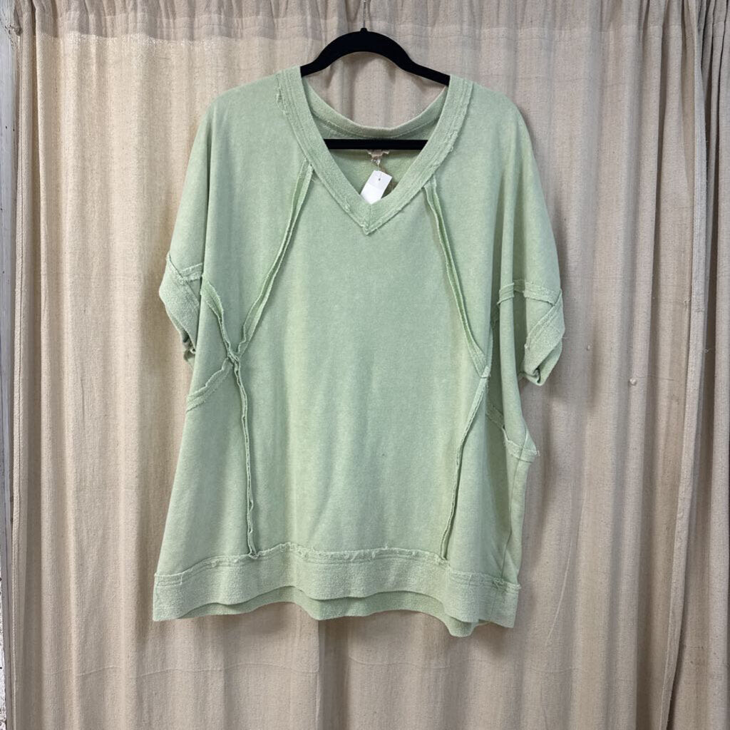 Sage + Fig, Top,Mineral Wash Vtg Seam Tee