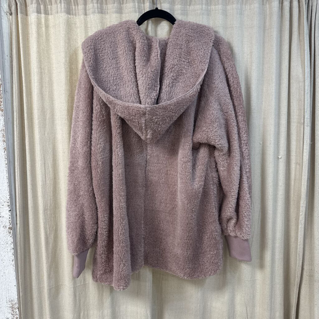 Hem & Thread, Outerwear,Fur Jacket w/Hood,Lilac,One Size