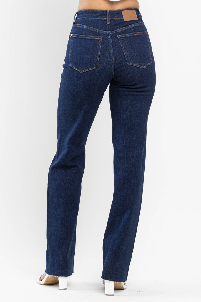 Judy Blue, Jeans,HW Vintage & Back Darts Detail Straight 82512,Blue,24W
