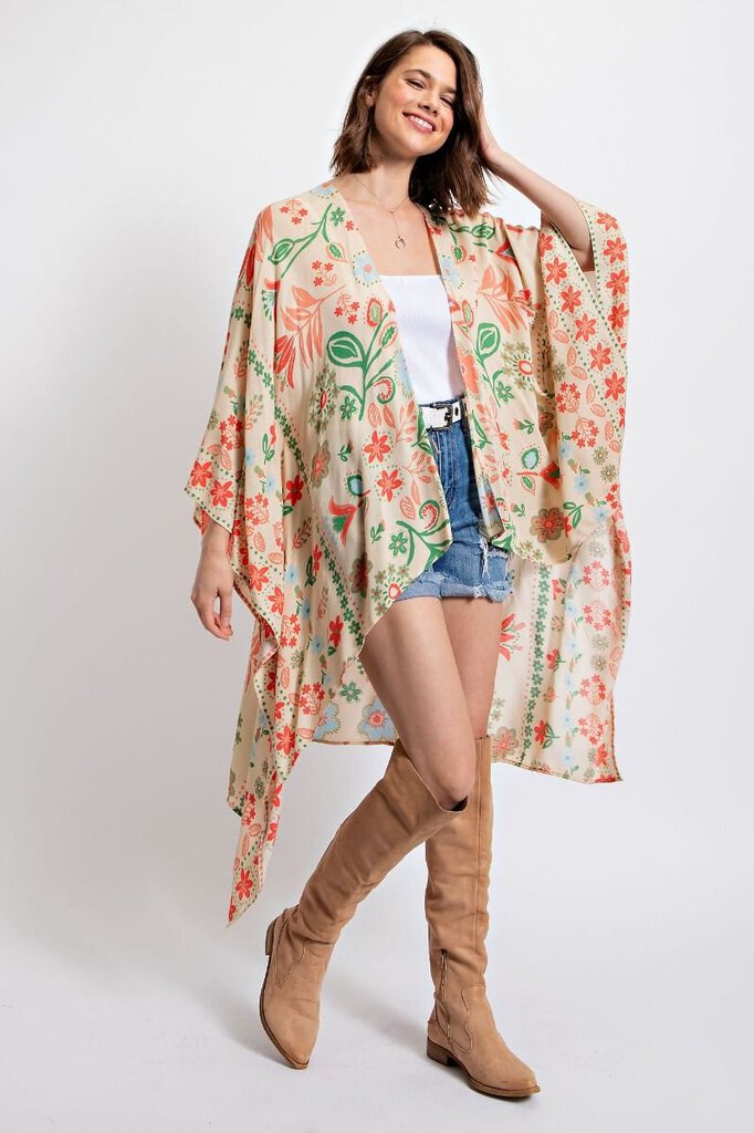 Easel LA,women,Top,Floral Printed Kimono