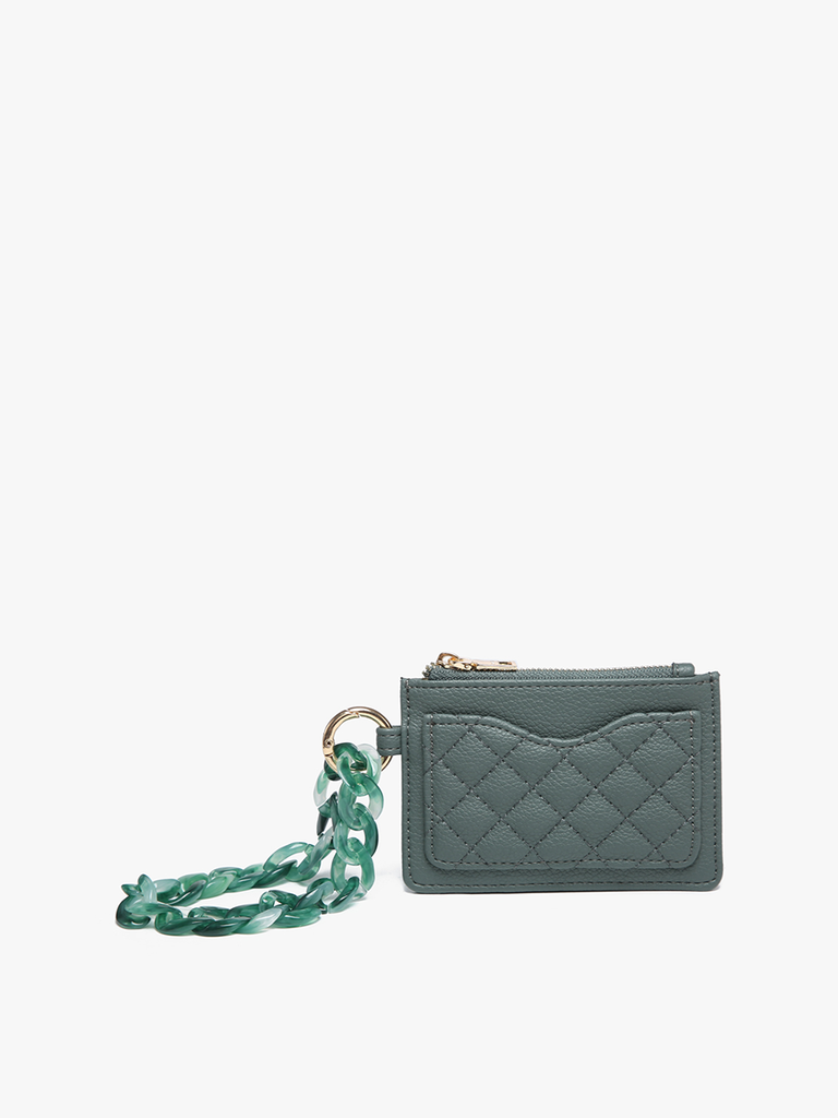 JEN & CO, Wallet,Rhodes Quilted Wallet w/ Chain Bangle```,Green