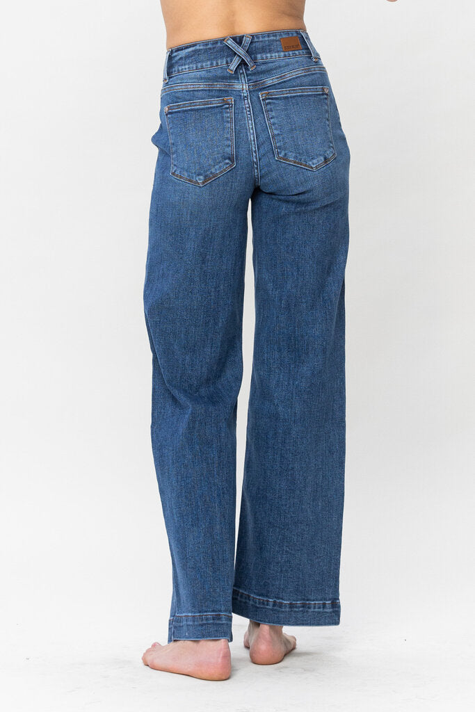 Judy Blue, Jeans,High Waist Double Button Wide Leg 82558