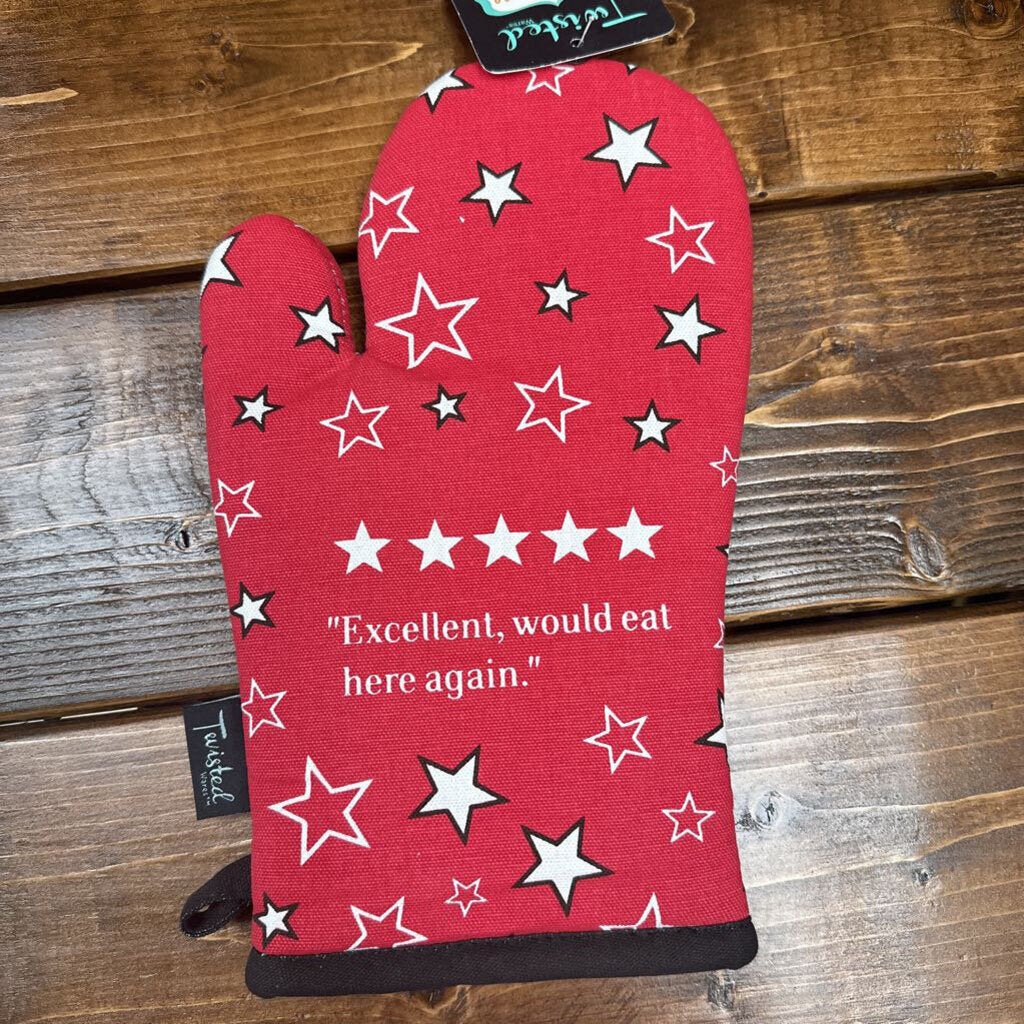 UNCATEGORIZED,Excellent, Would Eat Here Again Oven Mitt,Red
