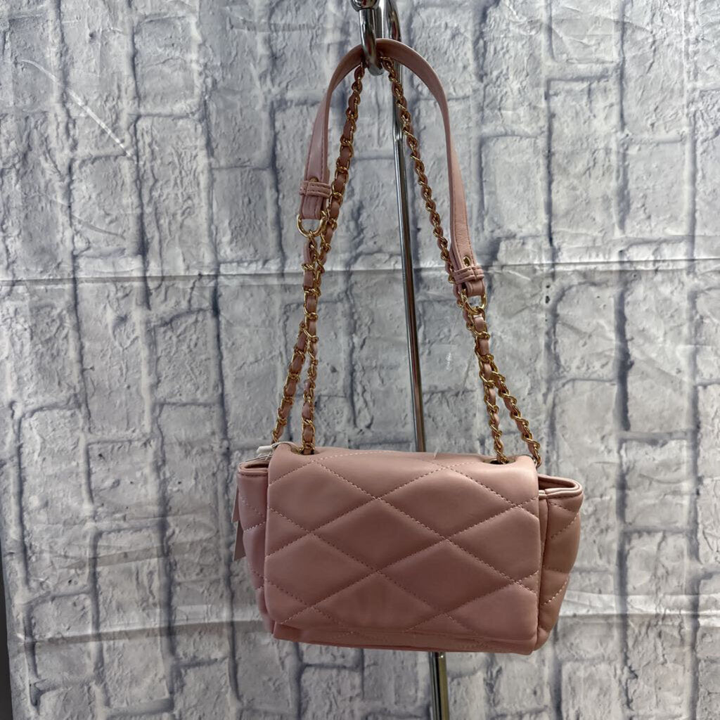 JEN & CO, Bags,Quilted Crossbody w/Chain Strap,Pink